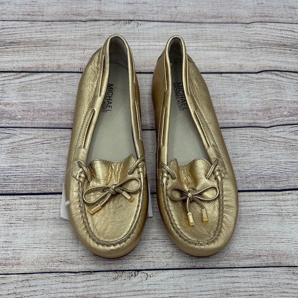 Michael Kors Metallic Gold Moccasins